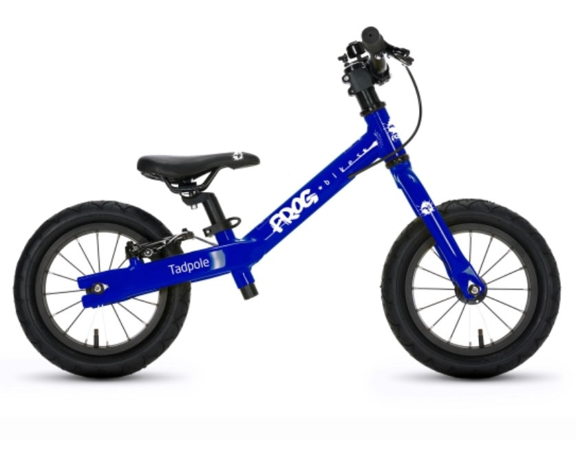 Brand New Frog Tadpole Balance Bike available in red, green, orange, pink, blue and white/spotty. 12” wheels, rear V brake, very lightweight aluminium frame, padded seat, nationwide delivery is available.