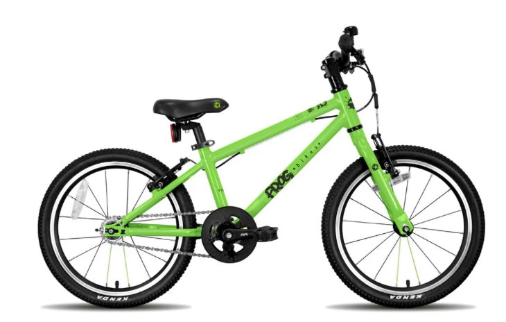 Brand New Frog Bike For Sale, Green Frog 47 First Pedal Bike, 18” wheels, V brakes, very lightweight, nationwide delivery is available.