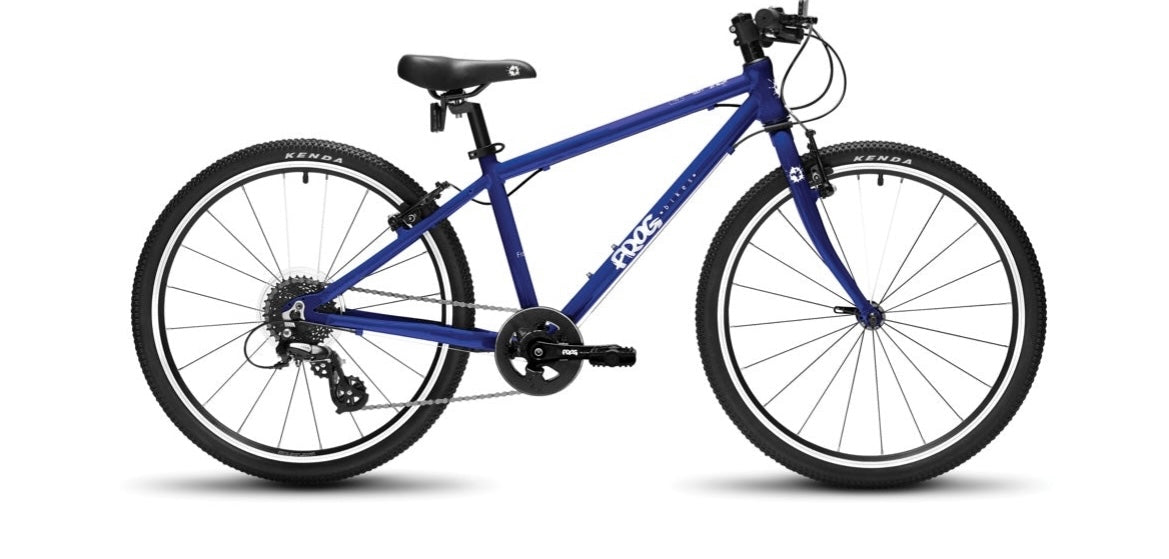 Brand New Frog Bike For Sale, Electric Blue Frog 61, 24” wheel Hybrid bike, 8 speed, V brakes, very lightweight, nationwide delivery is available.
