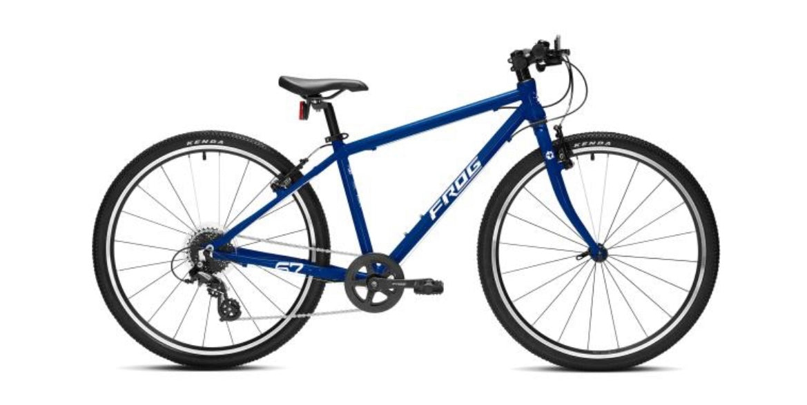 Brand New Frog Bike For Sale, Electric Blue Frog 67, 26” wheel hybrid bike, 8 speed, V brakes, very lightweight, nationwide delivery is available.