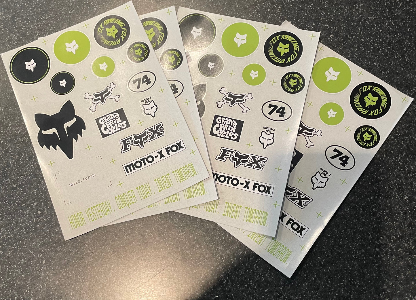 Fox Racing sticker sheet motocross mountain bike BMX stickers / decals