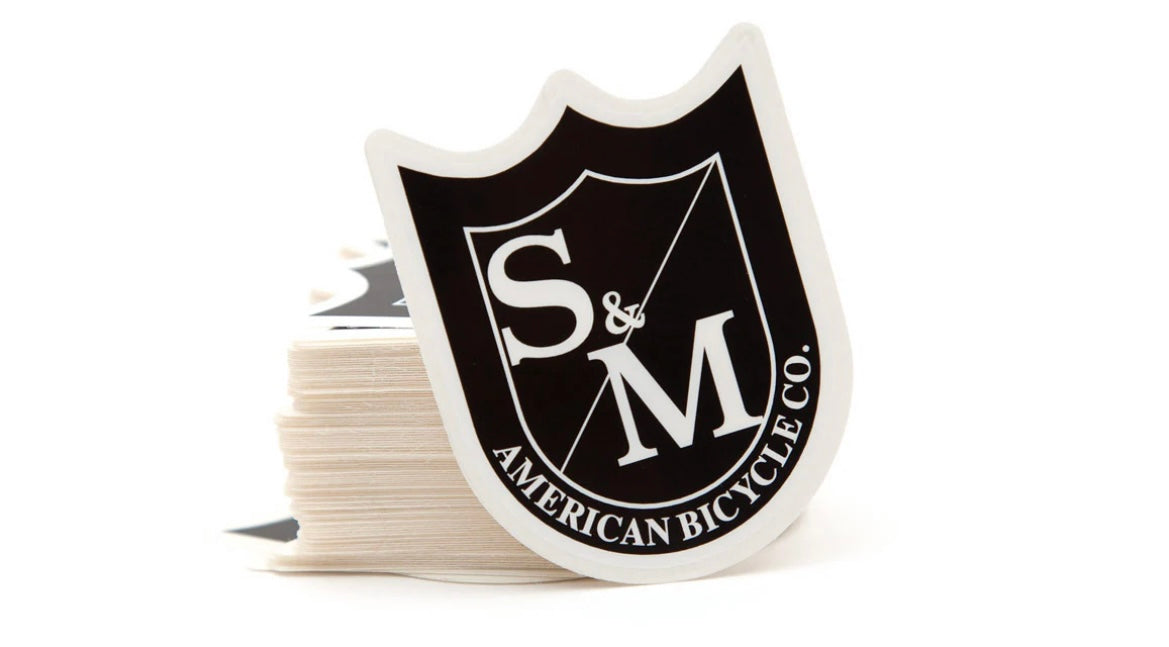 S&M Shield logo black and white.