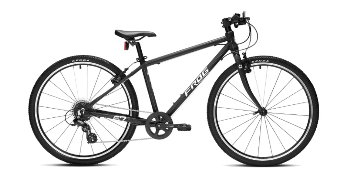 Brand New Frog Bike For Sale, Frog 67 Hybrid, available in Green, Blue, Red and Black. 26” wheels, 8 speed, V brakes, very lightweight aluminium frame and forks, nationwide delivery is available.