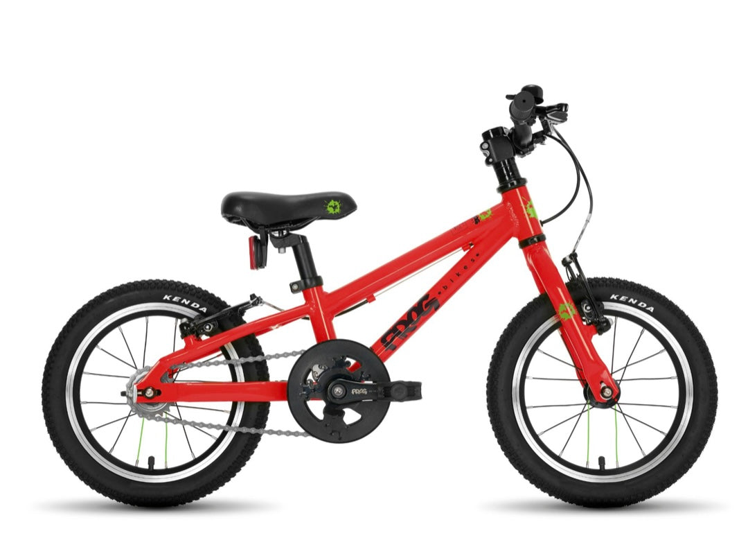 Brand New Frog Bike For Sale, Red Frog 38 First Pedal Bike, 14” wheels, V brakes, very lightweight, nationwide delivery is available.