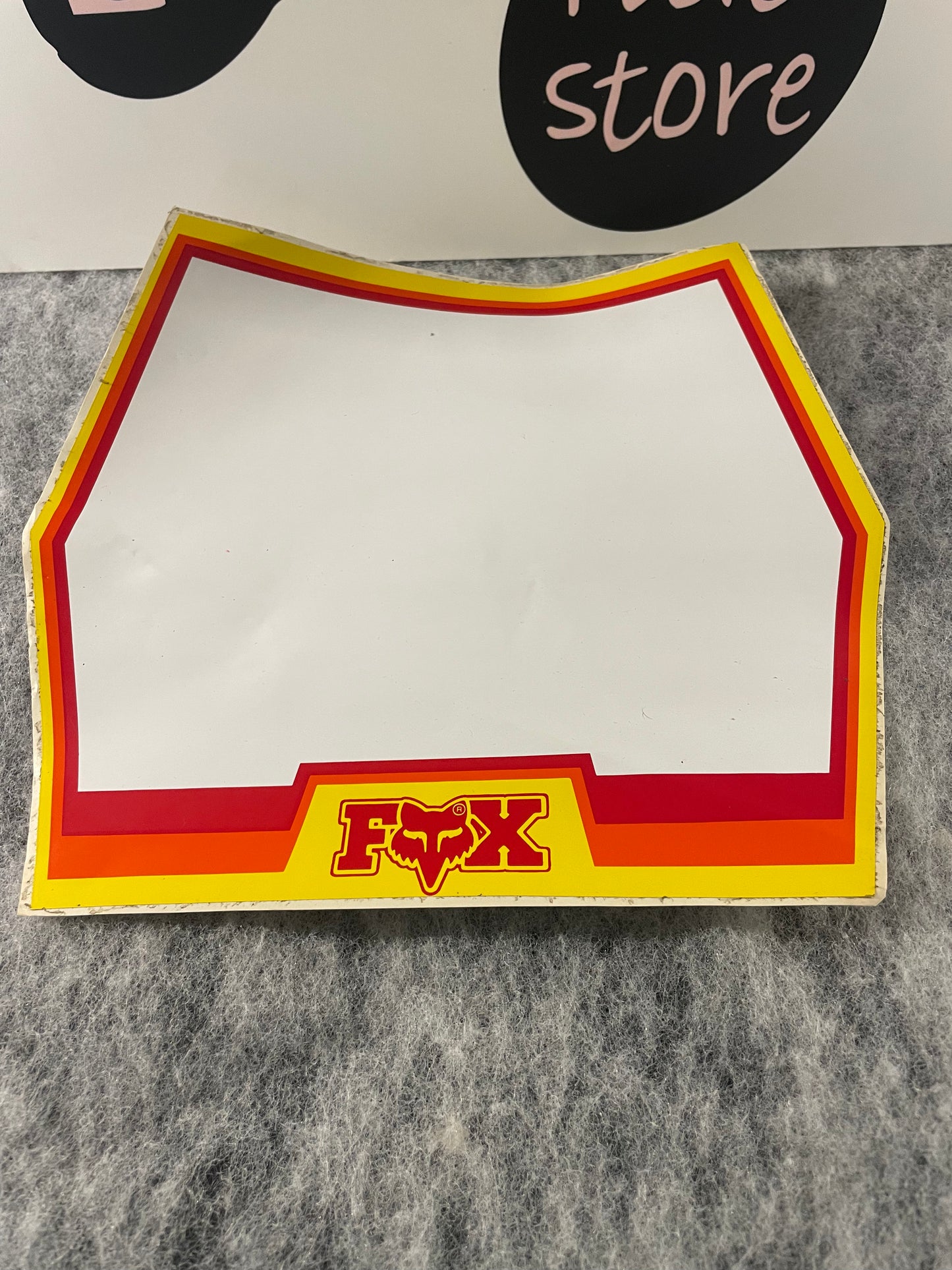 Fox Racing BMX or Vintage motocross number plate stickers / decals red, orange and yellow.