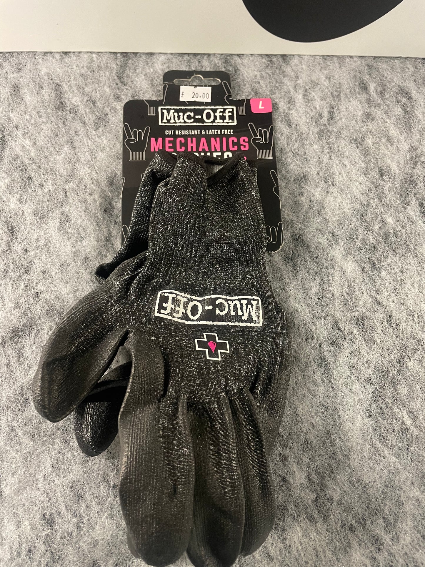 Muc-off mechanics gloves size L black.