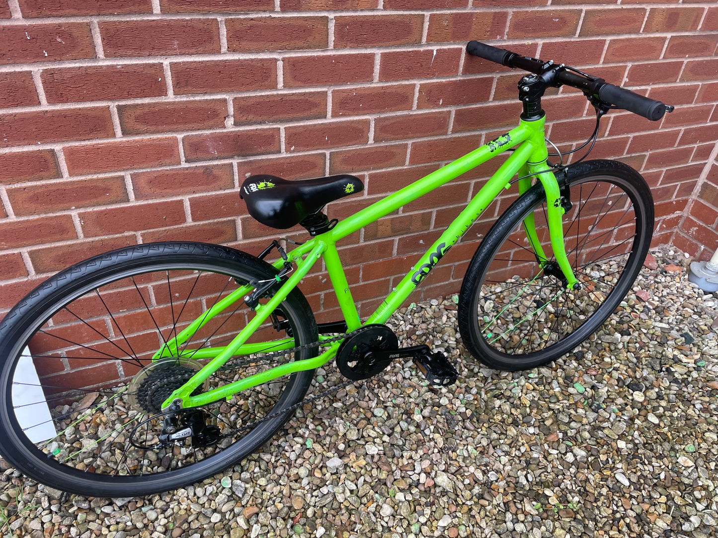 A Pre Loved Frog Bike For Sale, Green Frog 69, 26” wheels, 8 speed, V brakes, very lightweight, nationwide delivery is available.