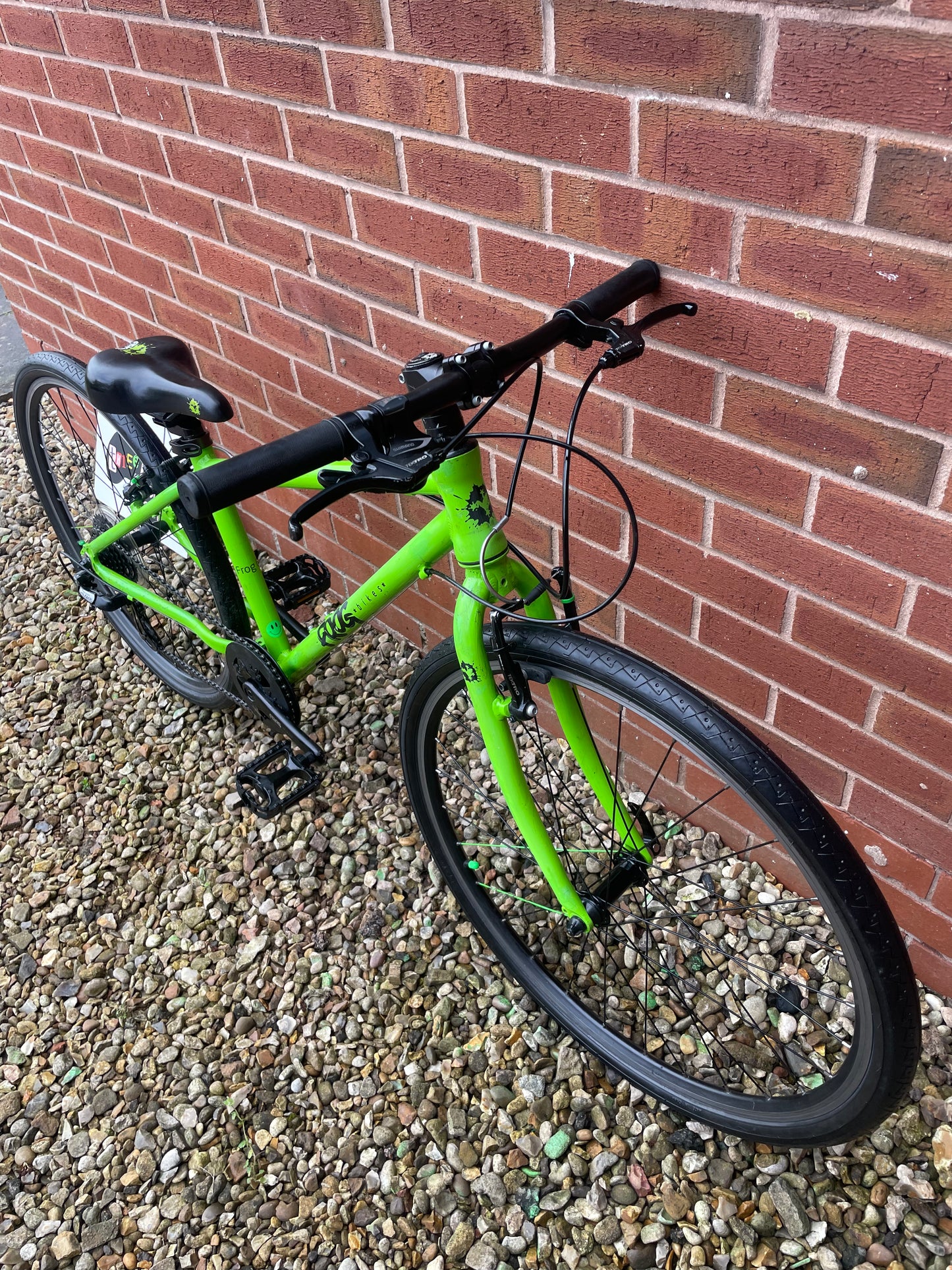 A Pre Loved Frog Bike For Sale, Green Frog 69, 26” wheels, 8 speed, V brakes, very lightweight, nationwide delivery is available.