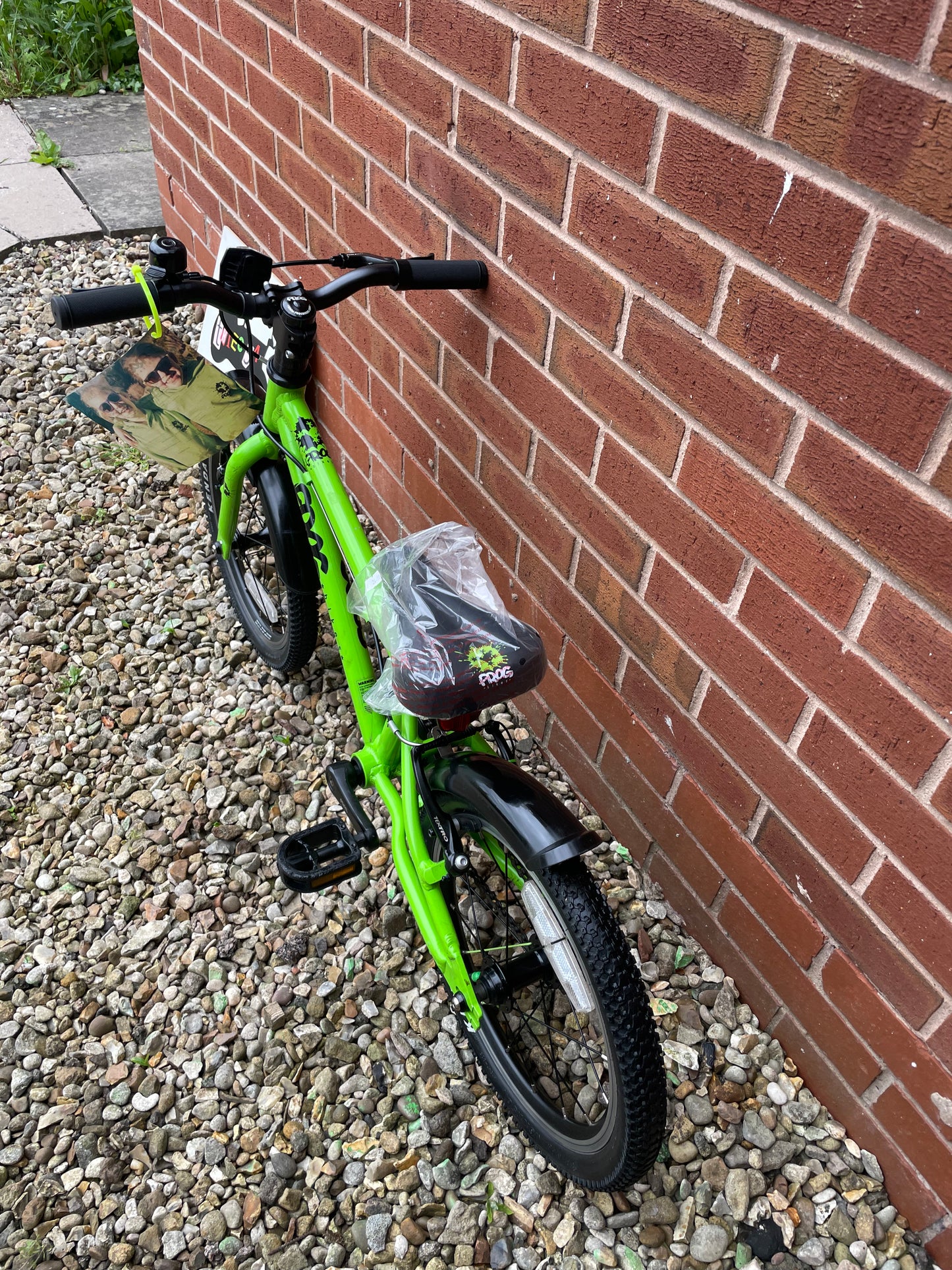 A Pre Loved Frog Bike For Sale, Green Frog 44 first pedal bike, 16” wheels, V brakes, very lightweight, 3 month Warranty, nationwide delivery.