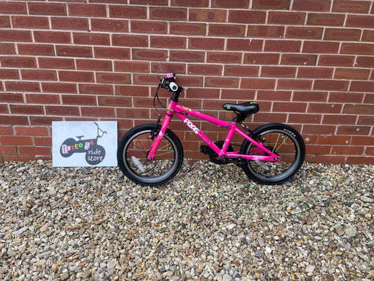 A Used Frog Bike For Sale, pink 48, 16” wheels, single speed, excellent condition, fully serviced, delivery is available.