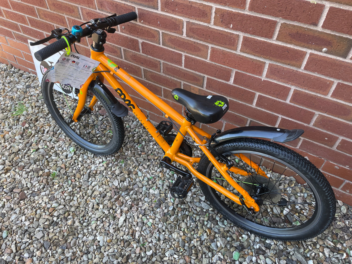 A Pre Loved Frog Bike For Sale, Orange Frog 52 Hybrid bike, 20” wheels, 8 speed, V brakes, very lightweight, 3 month warranty, nationwide delivery.