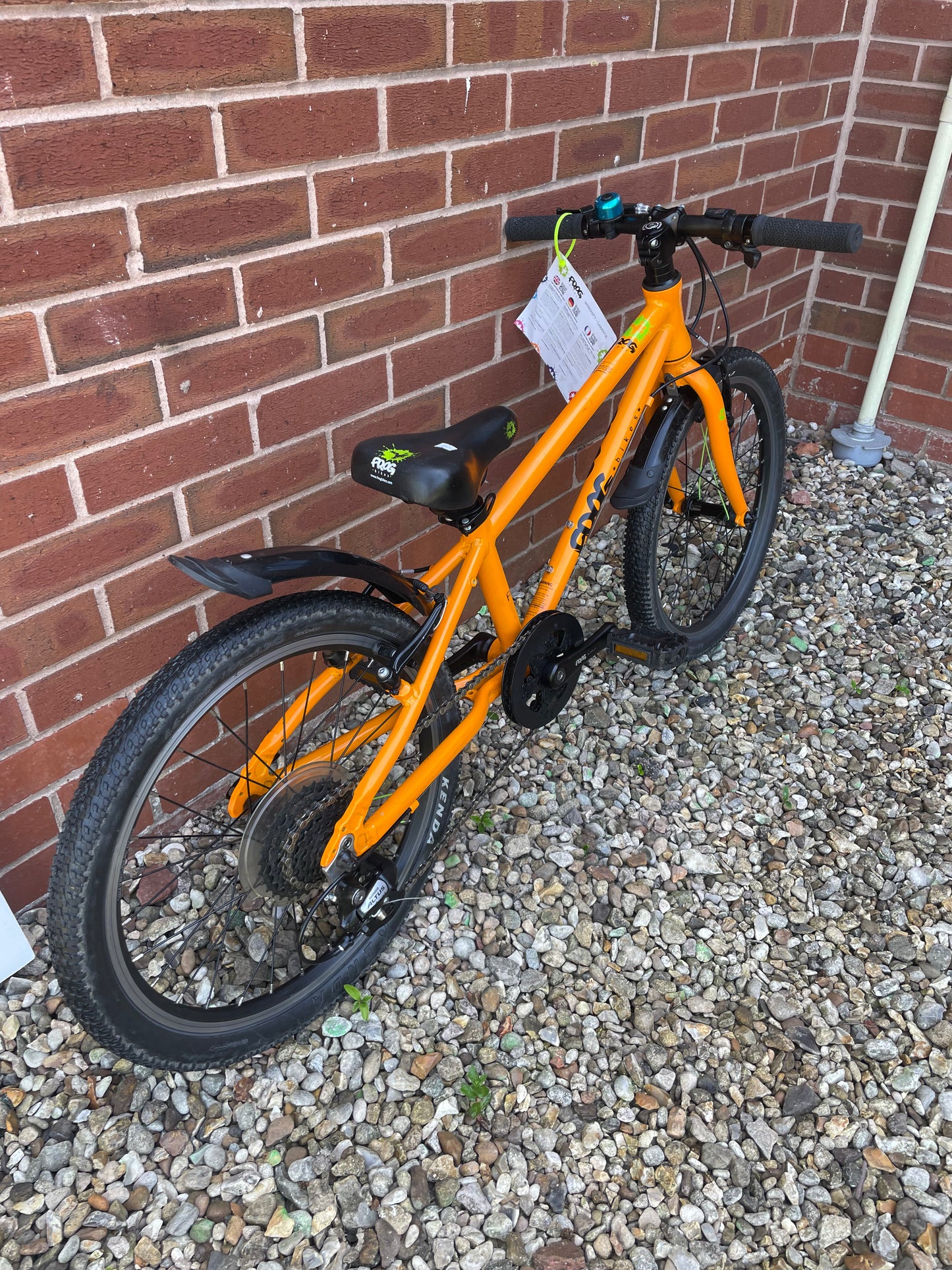 A Pre Loved Frog Bike For Sale, Orange Frog 52 Hybrid bike, 20” wheels, 8 speed, V brakes, very lightweight, 3 month warranty, nationwide delivery.
