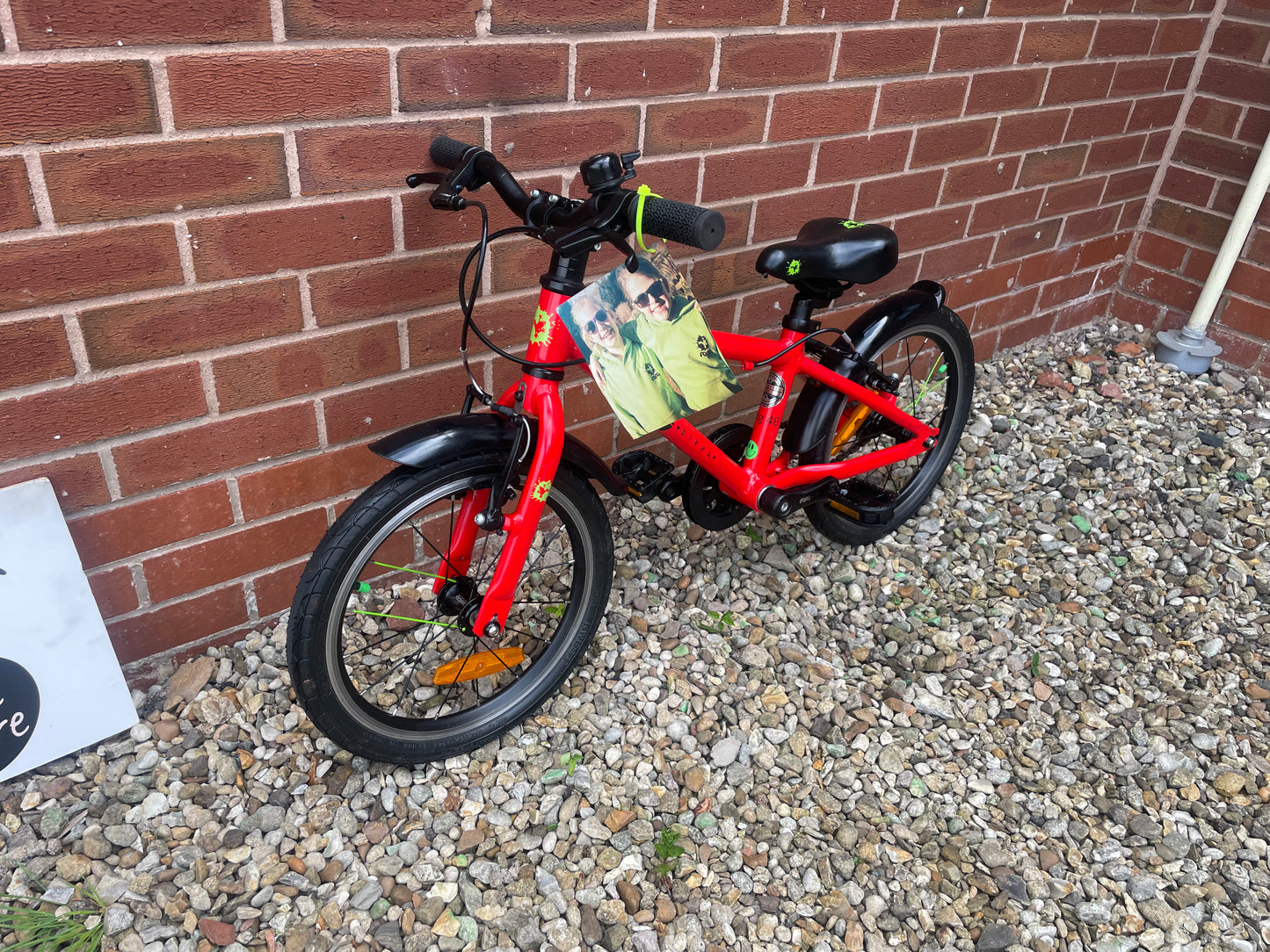A Pre Loved Frog Bike For Sale, Red Frog 48 first pedal bike, 16” wheels, V brakes, mudguards, padded seat, very lightweight, 3 month warranty, nationwide delivery is available.