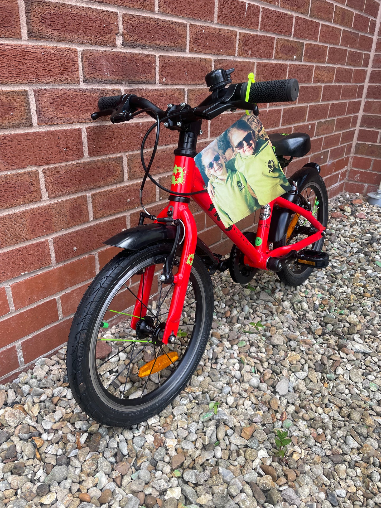 A Pre Loved Frog Bike For Sale, Red Frog 48 first pedal bike, 16” wheels, V brakes, mudguards, padded seat, very lightweight, 3 month warranty, nationwide delivery is available.