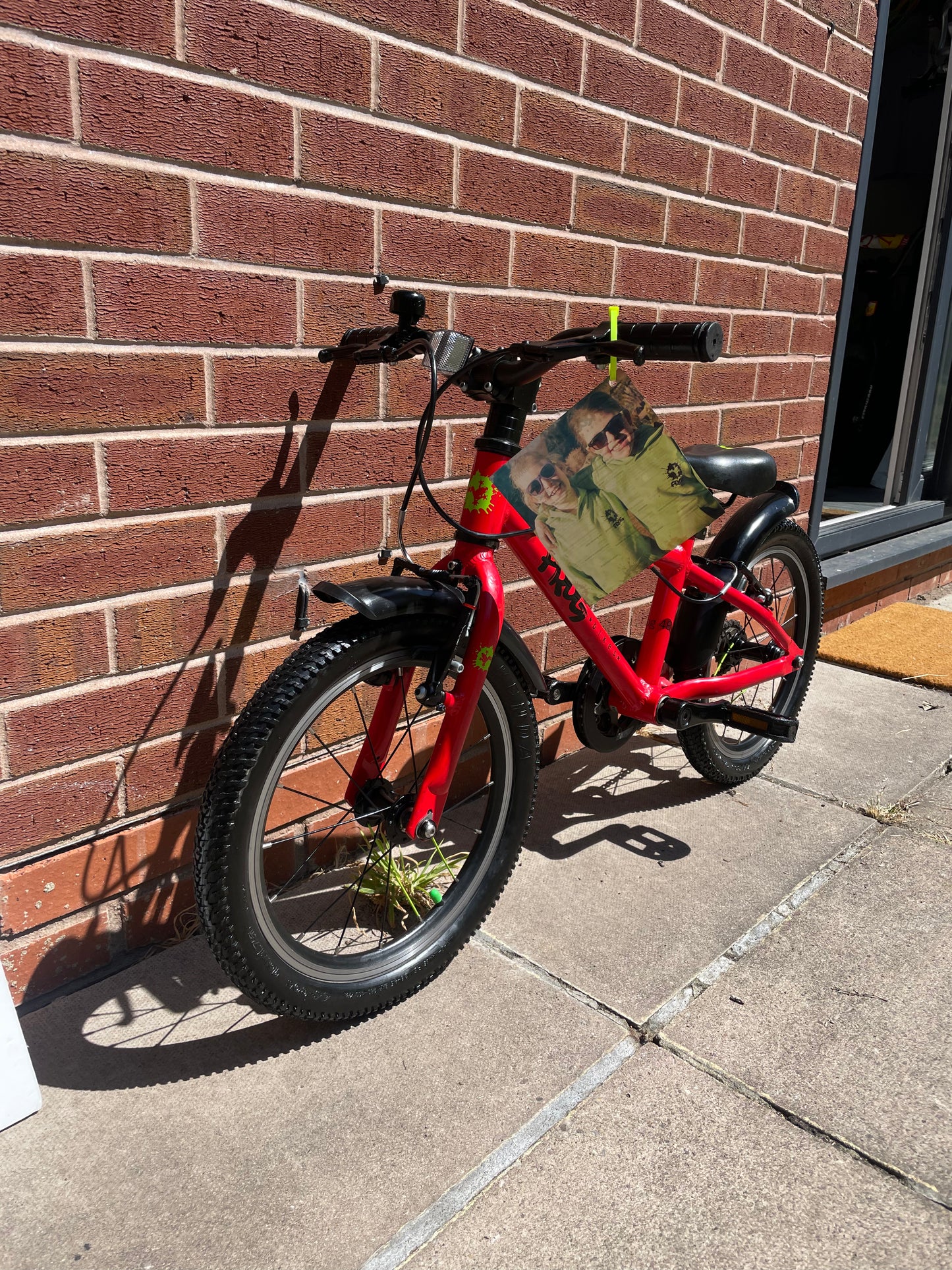A Pre Loved Frog Bike For Sale, Red Frog 48 first pedal bike, 16” wheels, V brakes, mudguards, very lightweight, 3 months warranty, nationwide delivery is available.
