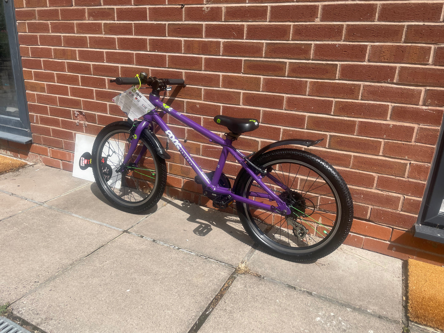 A Pre Loved Frog Bike For Sale, Purple Frog 55, 20” wheel hybrid bicycle, 8 gears, V brakes, brand new seat, mudguards, 3 months warranty, nationwide delivery is available.