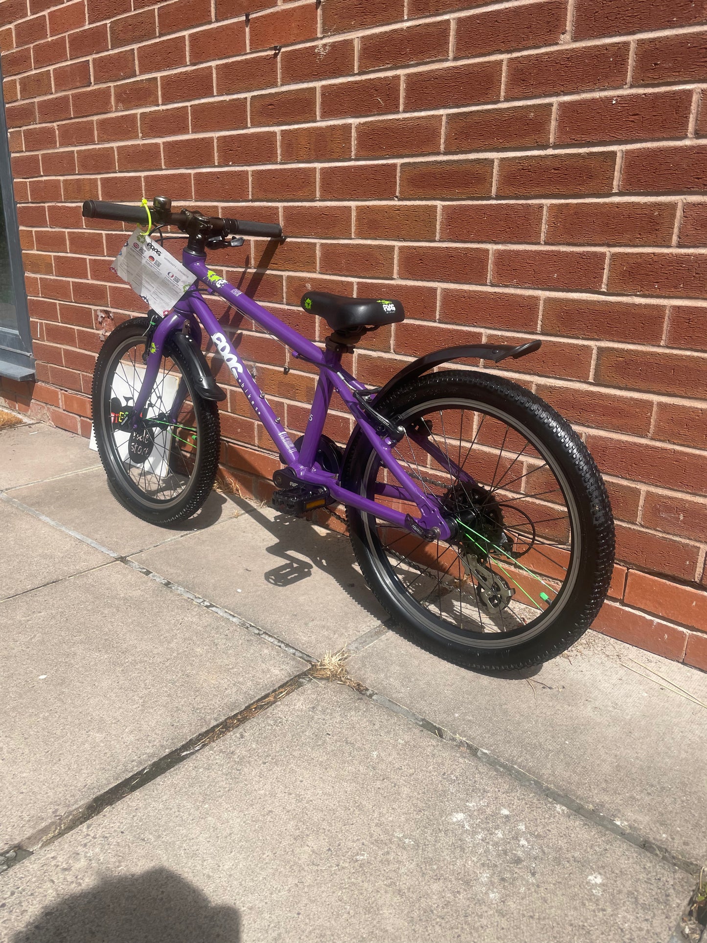A Pre Loved Frog Bike For Sale, Purple Frog 55, 20” wheel hybrid bicycle, 8 gears, V brakes, brand new seat, mudguards, 3 months warranty, nationwide delivery is available.