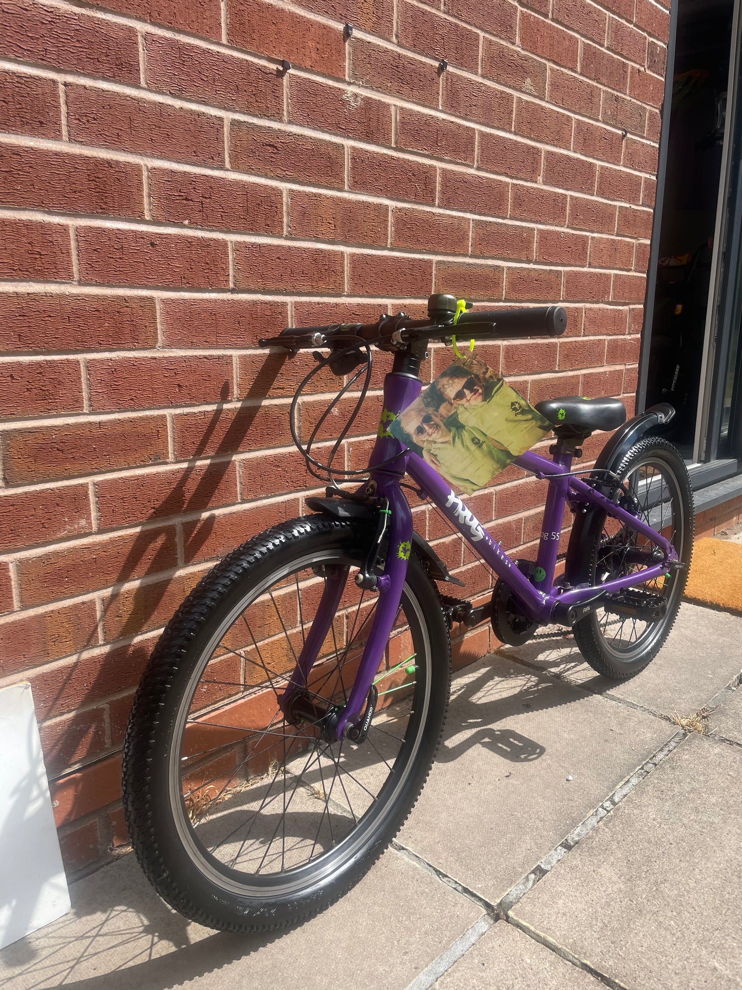 A Pre Loved Frog Bike For Sale, Purple Frog 55, 20” wheel hybrid bicycle, 8 gears, V brakes, brand new seat, mudguards, 3 months warranty, nationwide delivery is available.