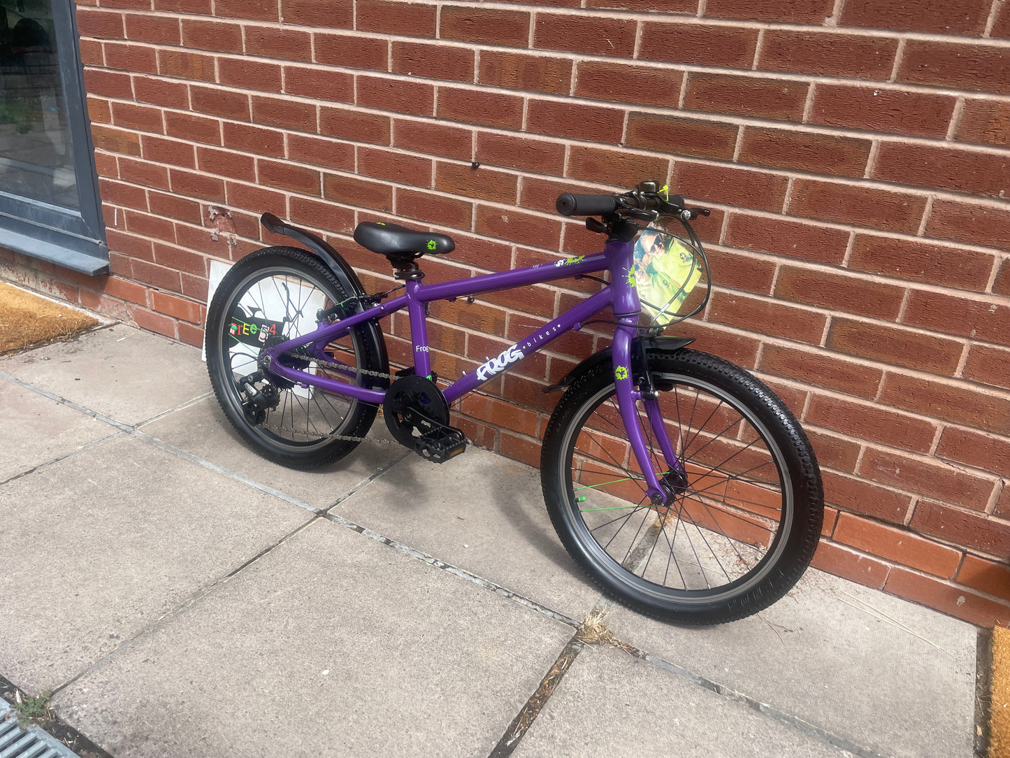 A Pre Loved Frog Bike For Sale, Purple Frog 55, 20” wheel hybrid bicycle, 8 gears, V brakes, brand new seat, mudguards, 3 months warranty, nationwide delivery is available.
