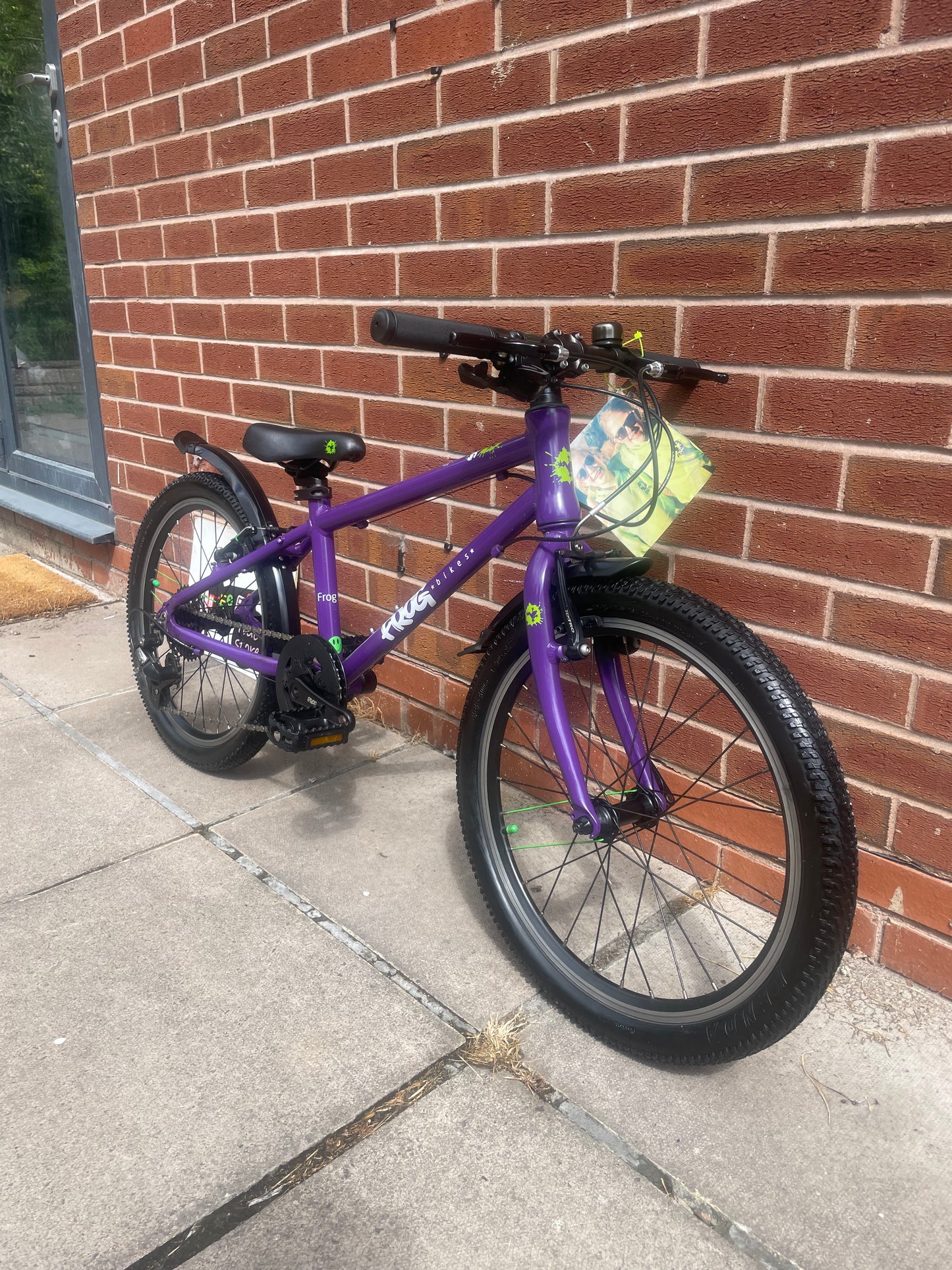 A Pre Loved Frog Bike For Sale, Purple Frog 55, 20” wheel hybrid bicycle, 8 gears, V brakes, brand new seat, mudguards, 3 months warranty, nationwide delivery is available.
