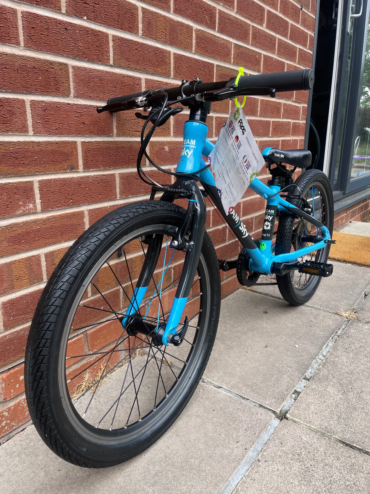 A Pre Loved Frog Bike For Sale, Team Sky Frog 52, 20” wheels, 8 gears, V brakes, very lightweight, nationwide delivery is available.