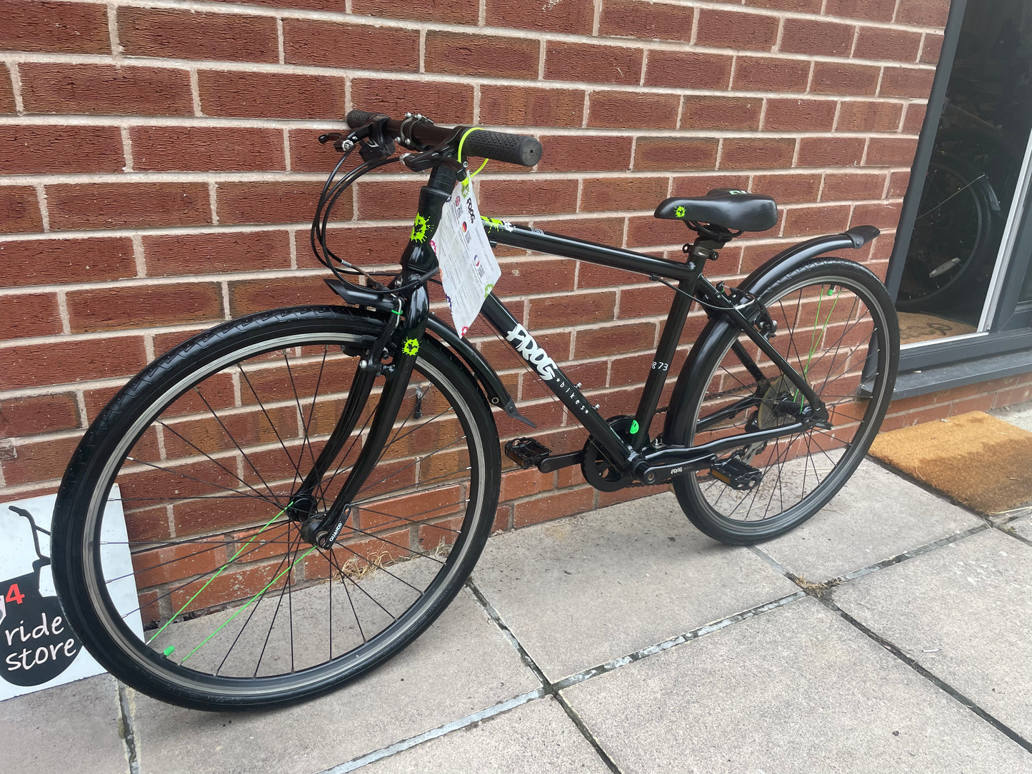 A Pre Loved Frog Bike For Sale, Black Frog 73, 26” wheels, 8 gears, V brakes, mudguards, very lightweight, 3 months warranty, nationwide delivery is available.