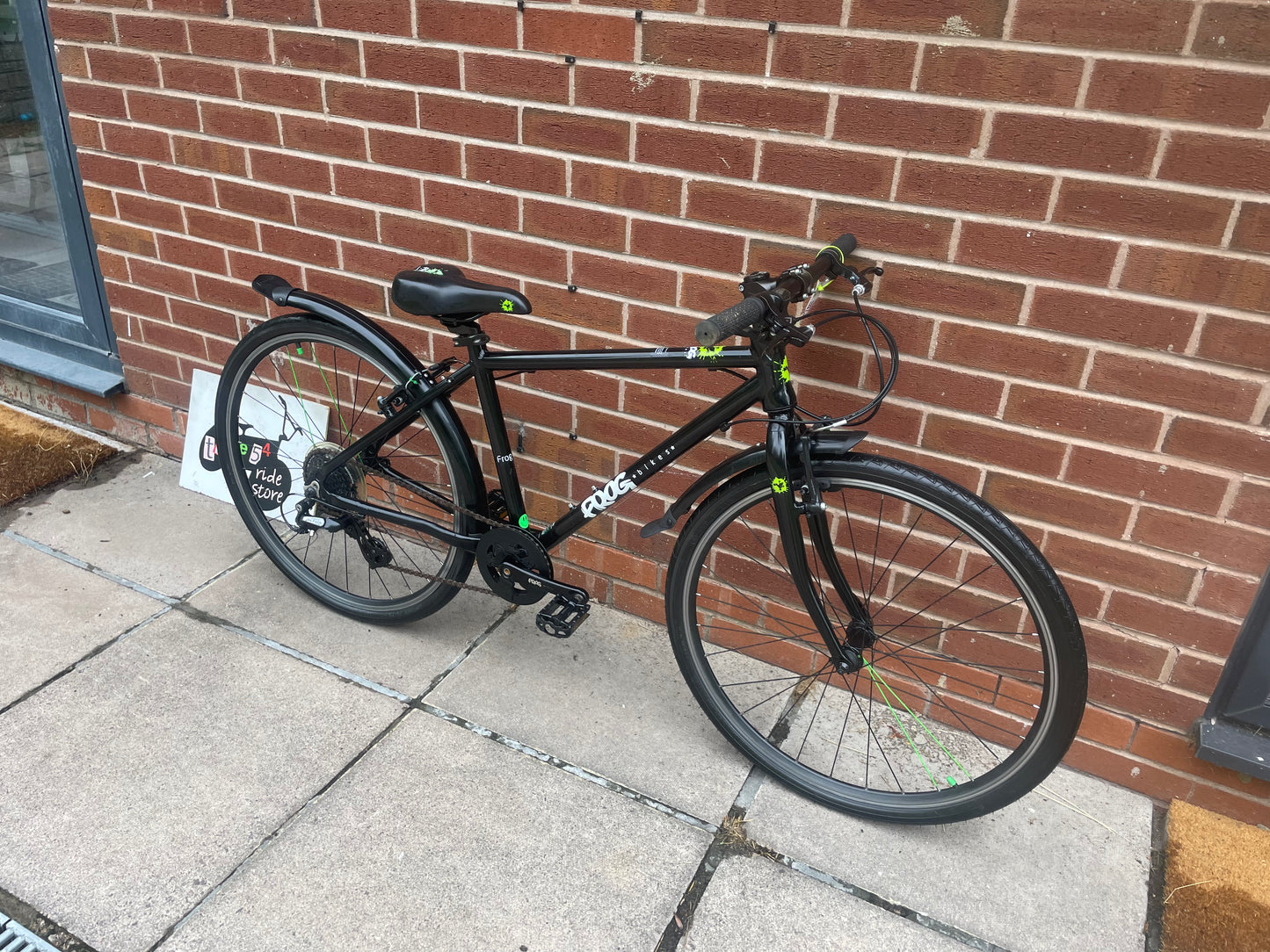 A Pre Loved Frog Bike For Sale, Black Frog 73, 26” wheels, 8 gears, V brakes, mudguards, very lightweight, 3 months warranty, nationwide delivery is available.