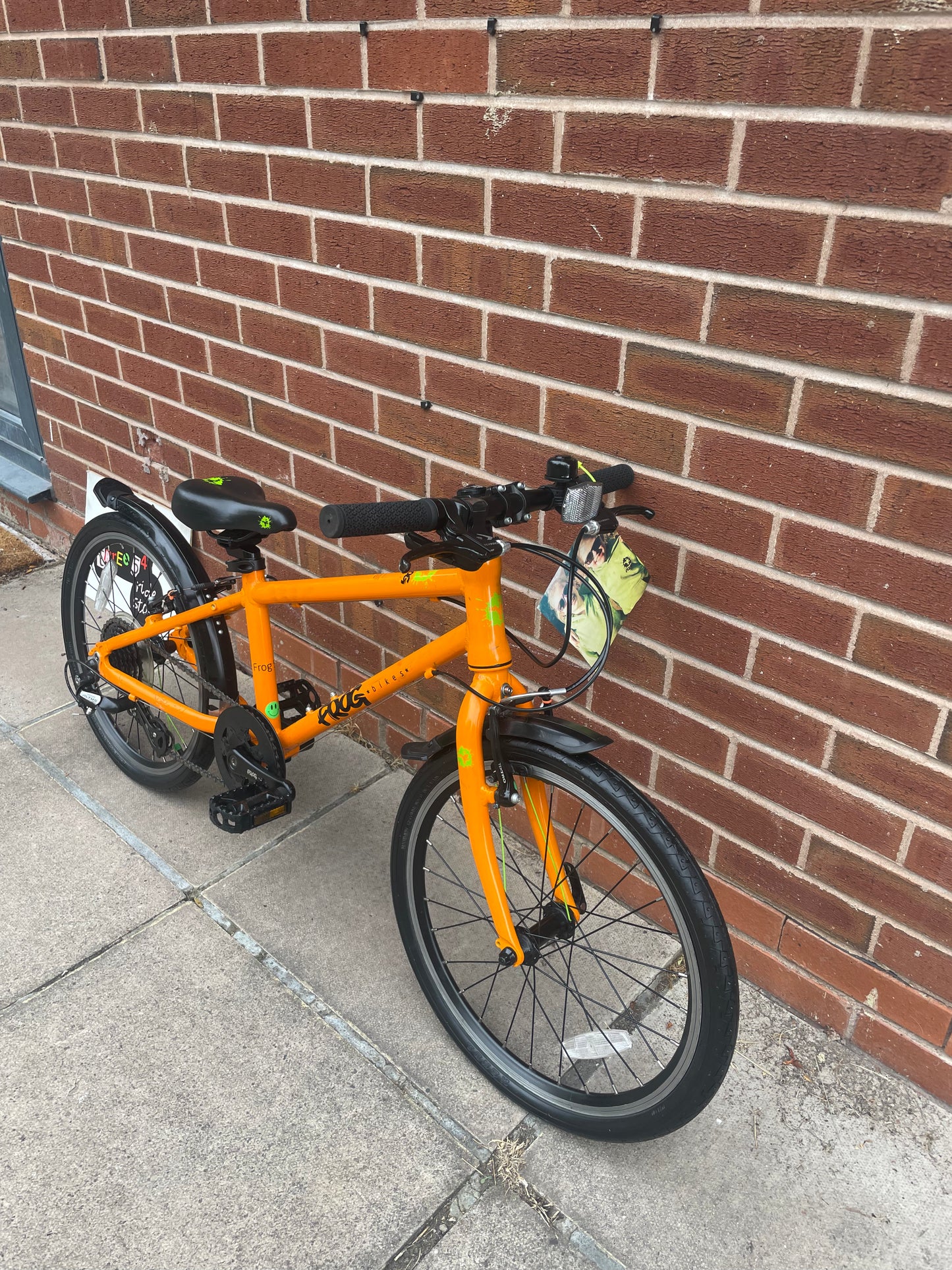A Pre Loved Frog Bike For Sale, Frog 55 hybrid bike, Orange, 20” wheels, 8 speed, V brakes, mudguards, 3 months warranty, nationwide delivery is available.