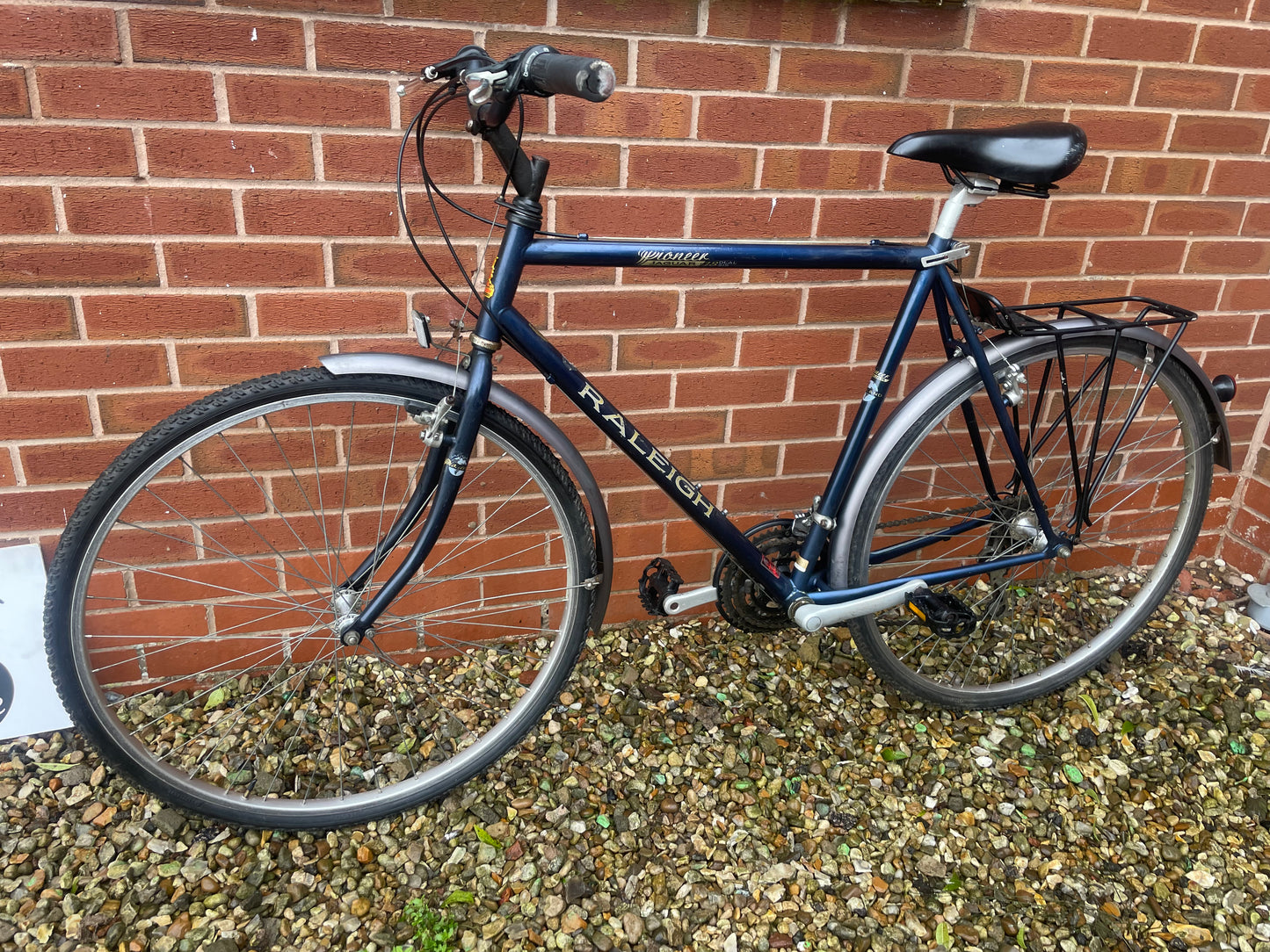Refurbished Raleigh Pioneer Jaguar 18 speed Mens bicycle. Black, mudguards, luggage rack. Nationwide delivery is available.