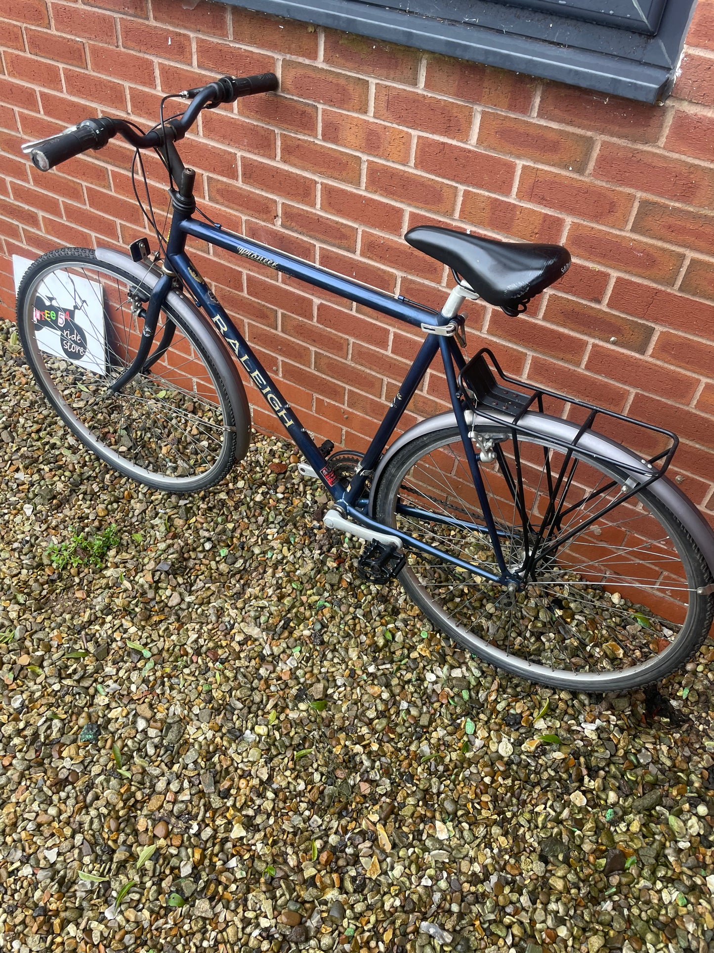 Refurbished Raleigh Pioneer Jaguar 18 speed Mens bicycle. Black, mudguards, luggage rack. Nationwide delivery is available.