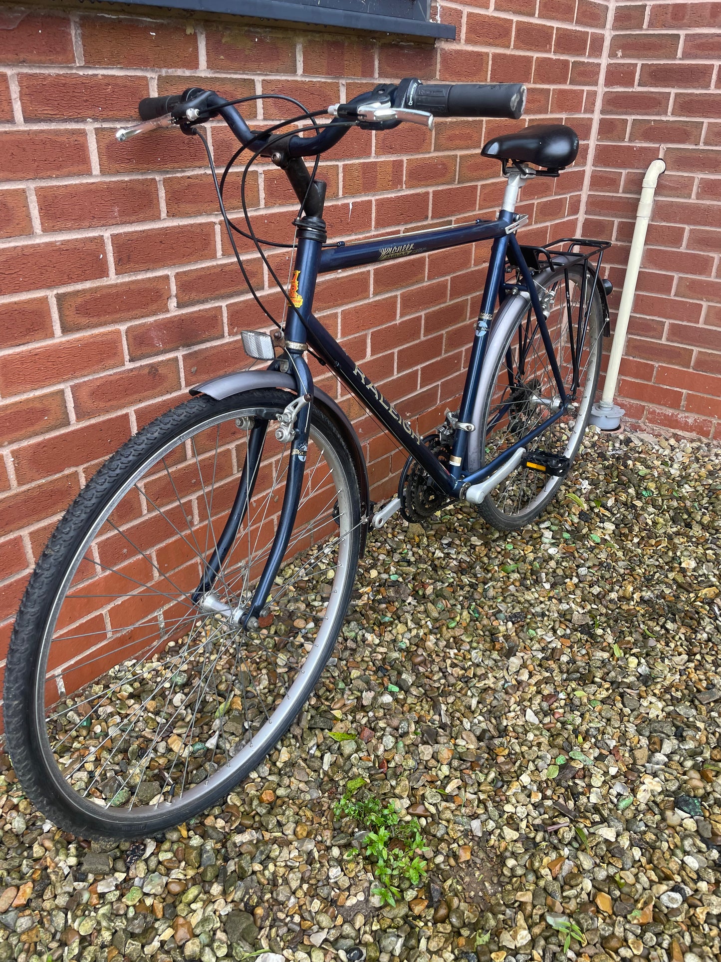 Refurbished Raleigh Pioneer Jaguar 18 speed Mens bicycle. Black, mudguards, luggage rack. Nationwide delivery is available.
