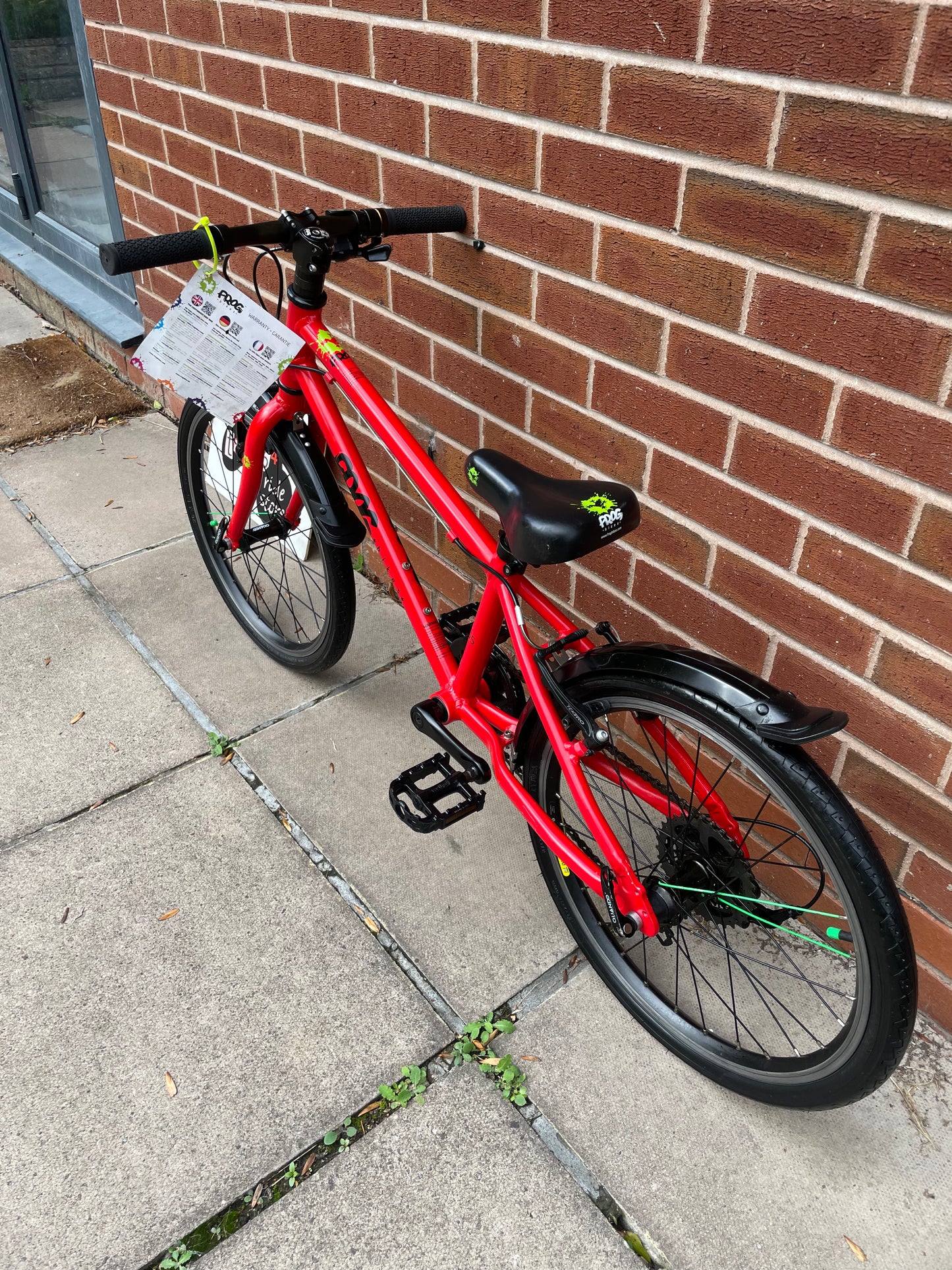A Pre Loved Frog Bike For Sale, Red Frog 55, 20” wheels, 8 speed, V brakes, mudguards, very lightweight, nationwide delivery is available.