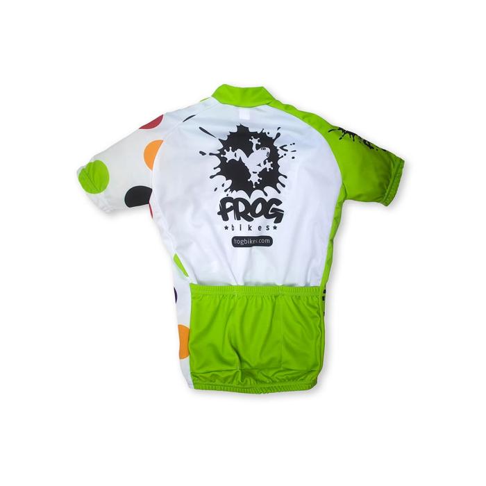 Frog Bikes Short Sleeve Cycle Jersey Green Lightweight Breathable Kids Cycling Top.
