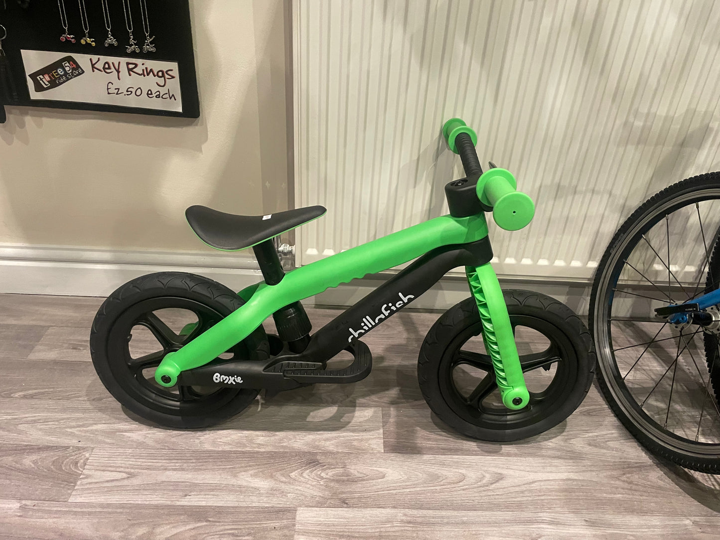 Brand new balance bike BMXIE BMX 2-4 year old green &black, rear brake, racing number plate, nationwide delivery is available