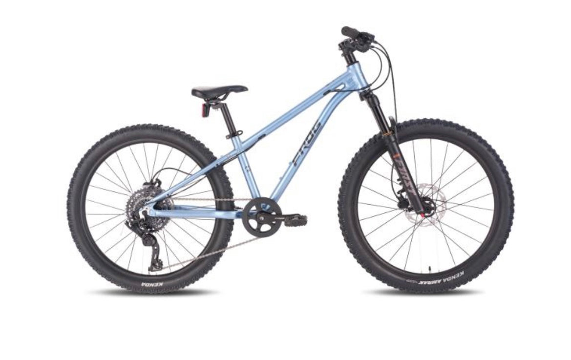 Frog 62 / 69 Mountain Bike, Suspension Front Fork, 24” wheels, hydraulic disc brakes, blue / gold nationwide delivery is available.
