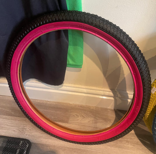 Pink Sidewall 20 X 1.95 BMX tyre 20” bicycle tyre