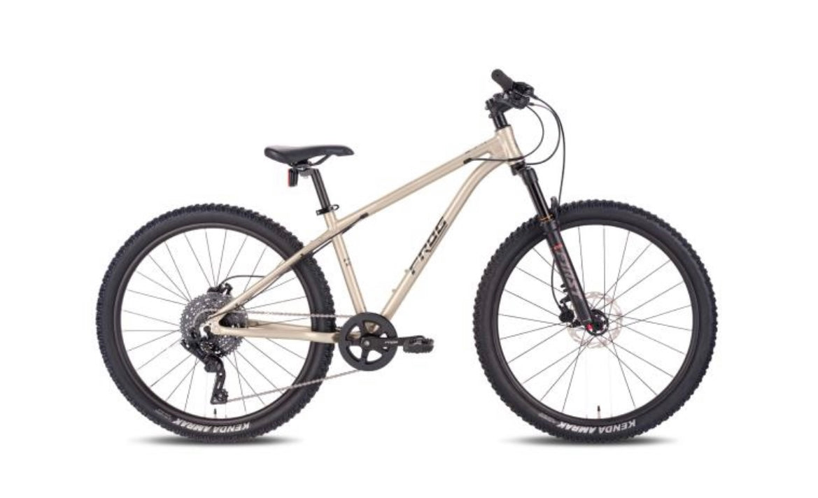 Frog 62 / 69 Mountain Bike, Suspension Front Fork, 24” wheels, hydraulic disc brakes, blue / gold nationwide delivery is available.