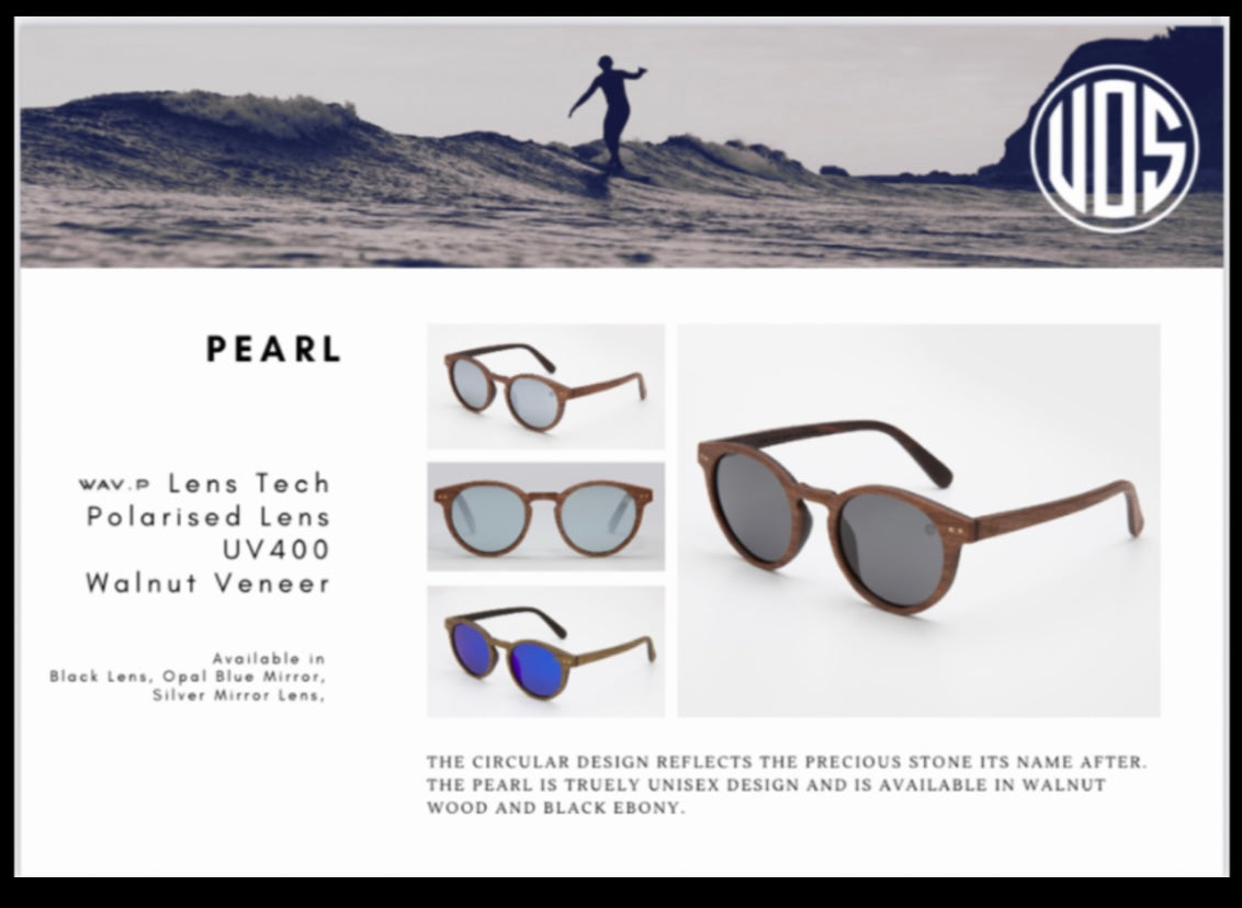 Union of Surf Black Pearl sunglasses and pearl sunglasses, polarised lens UV400