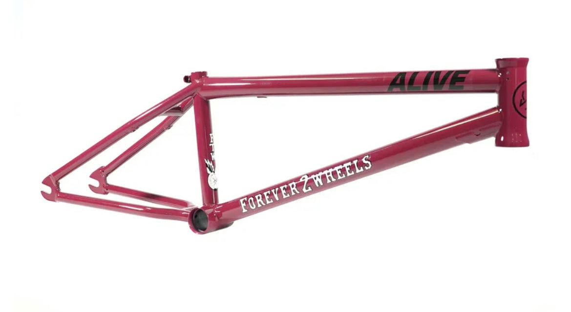 ALIVE FTW FRAME BURGUNDY 21” Top Tube, BMX Frame For Sale, nationwide delivery is available