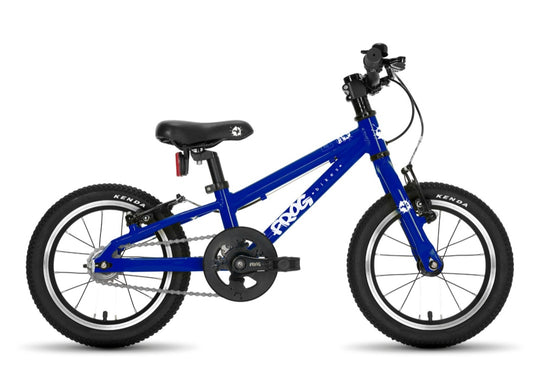 Brand New Frog Bike For Sale, Electric Blue Frog 38 First Pedal Bike, 14” wheels, V brakes, very lightweight, nationwide delivery is available.