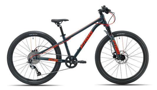 Brand New Frog Bikes 62 Mountain Bike For Sale. Available in Red or Blue, 24” wheels, 9 speed, hydraulic disc brakes, fully adjustable front suspension forks. Nationwide delivery is available.