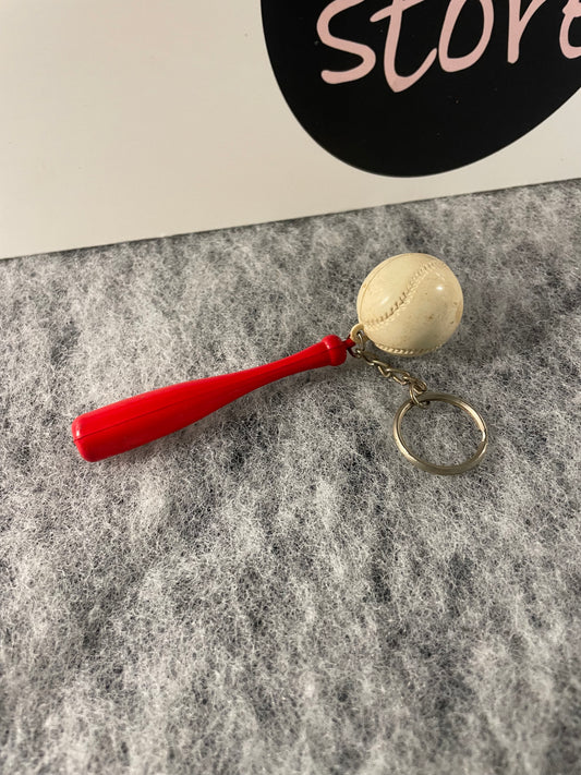 Old school cool baseball key ring