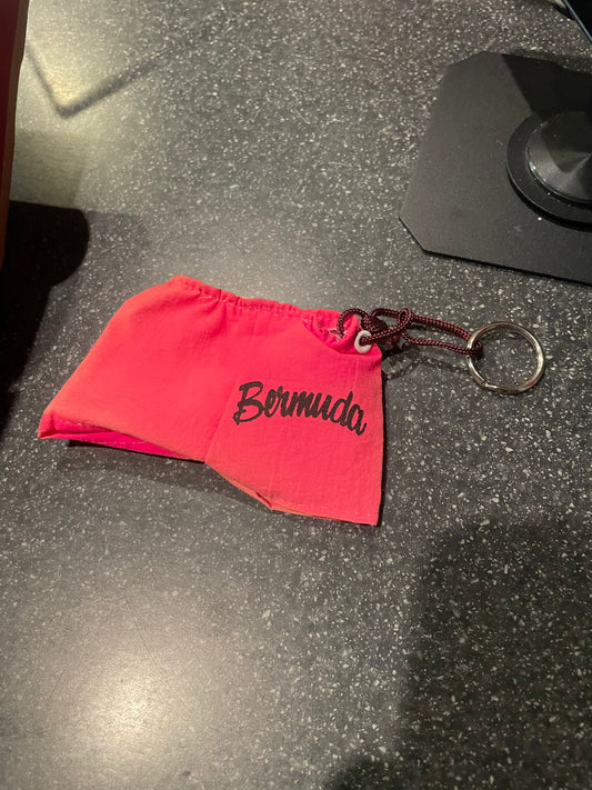 Bermuda Shorts Retro 1980s / 1990s key ring coin purse / pouch lots of old school cool PINK PINK PINK