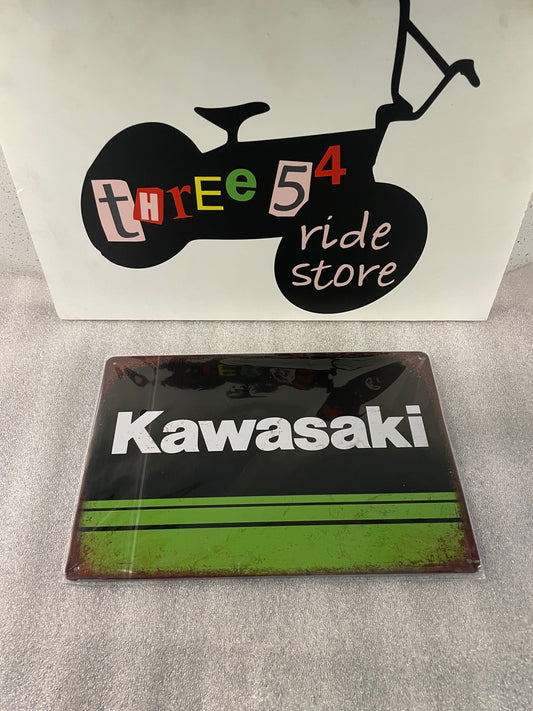 Kawasaki metal sign for sale. Garage/ workshop sign.