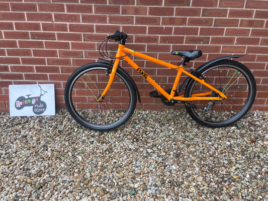 A Used Frog Bike For Sale, orange 62, 24” wheels, 8 speed, V brakes, mudguards, UK delivery is available