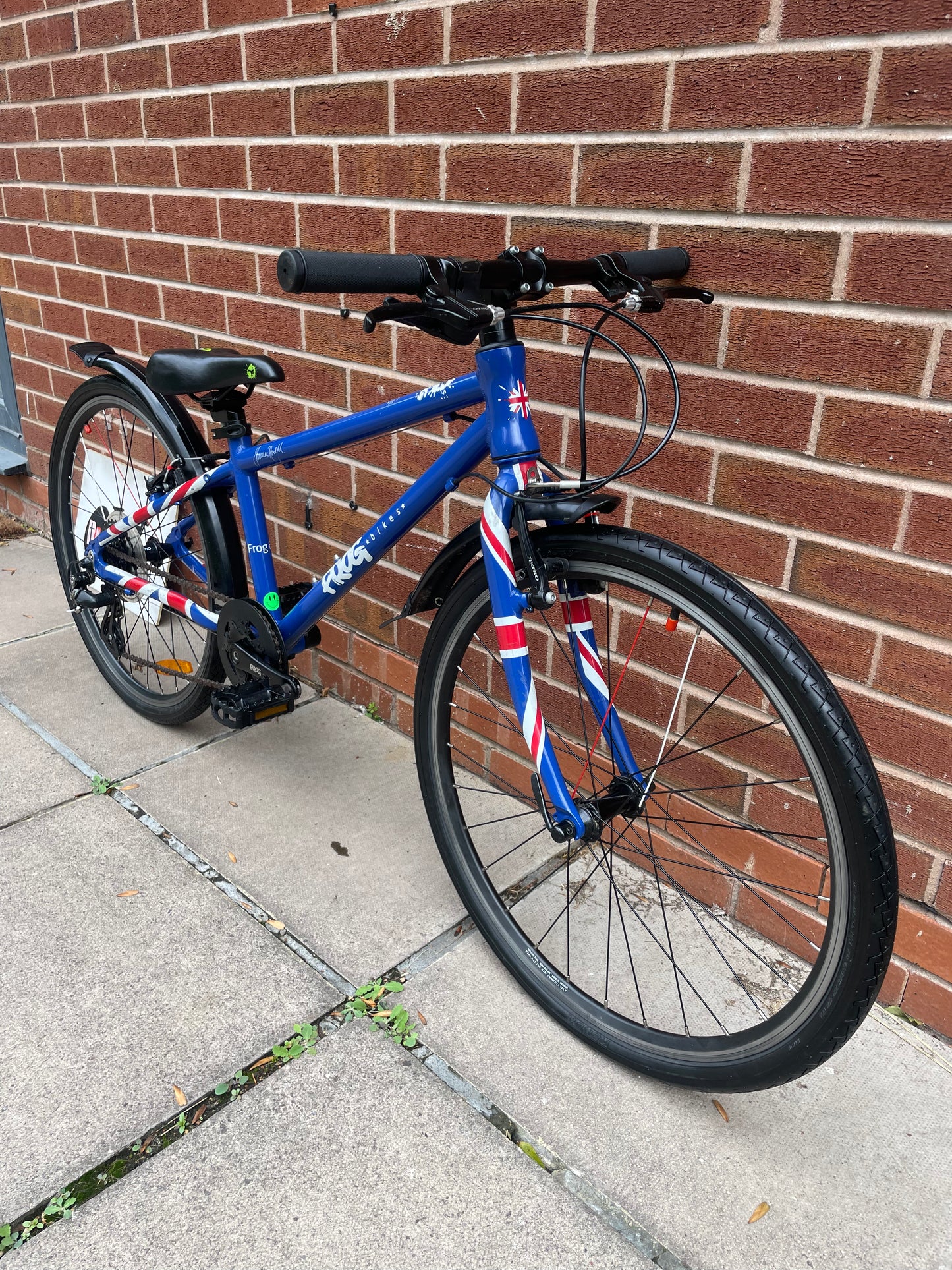 A Pre Loved Frog Bike For Sale, Blue Frog 62, 24” wheels, 8 speed, V brakes, mudguards, very lightweight, nationwide delivery is available.