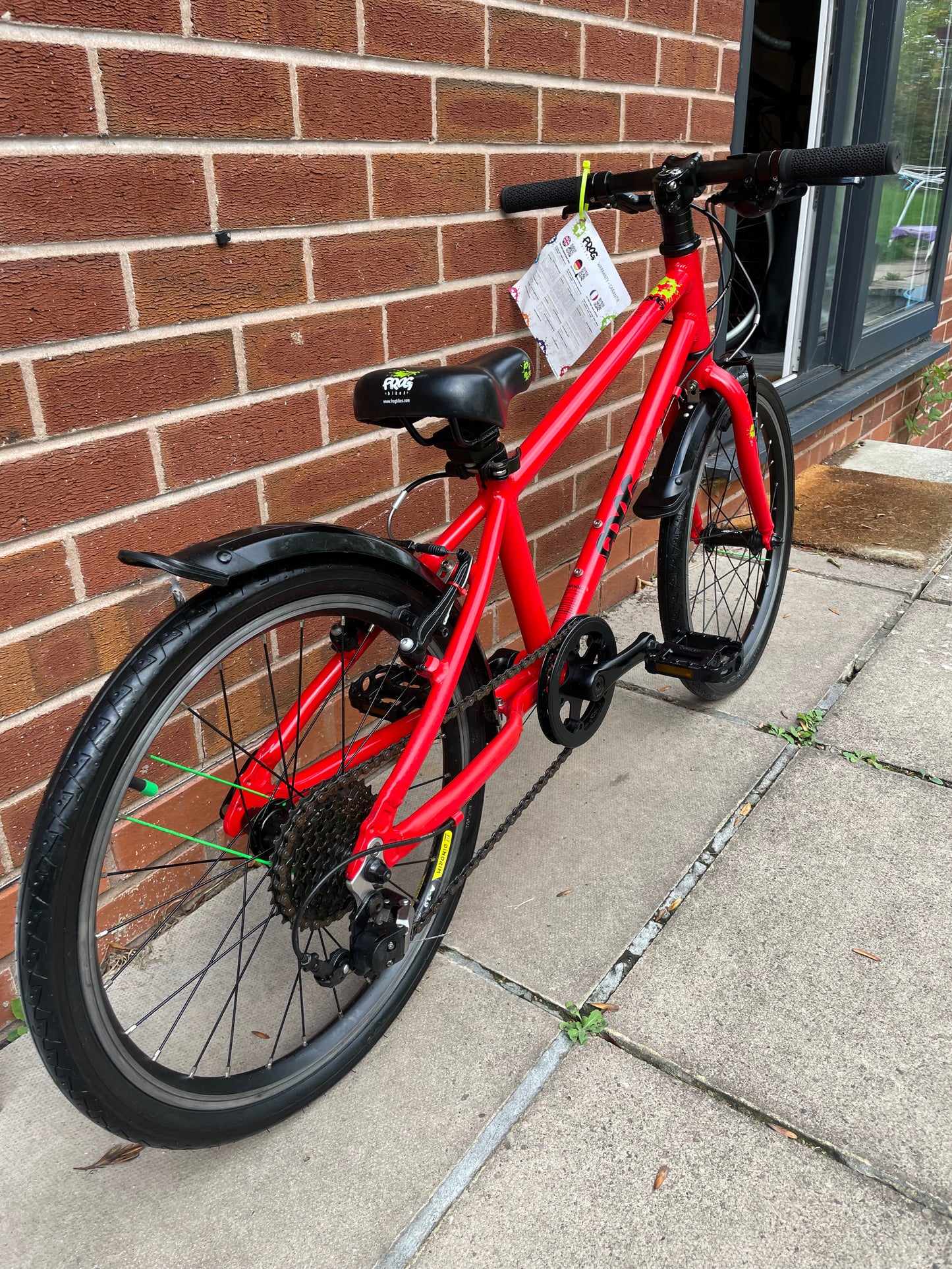 A Pre Loved Frog Bike For Sale, Red Frog 55, 20” wheels, 8 speed, V brakes, mudguards, very lightweight, nationwide delivery is available.