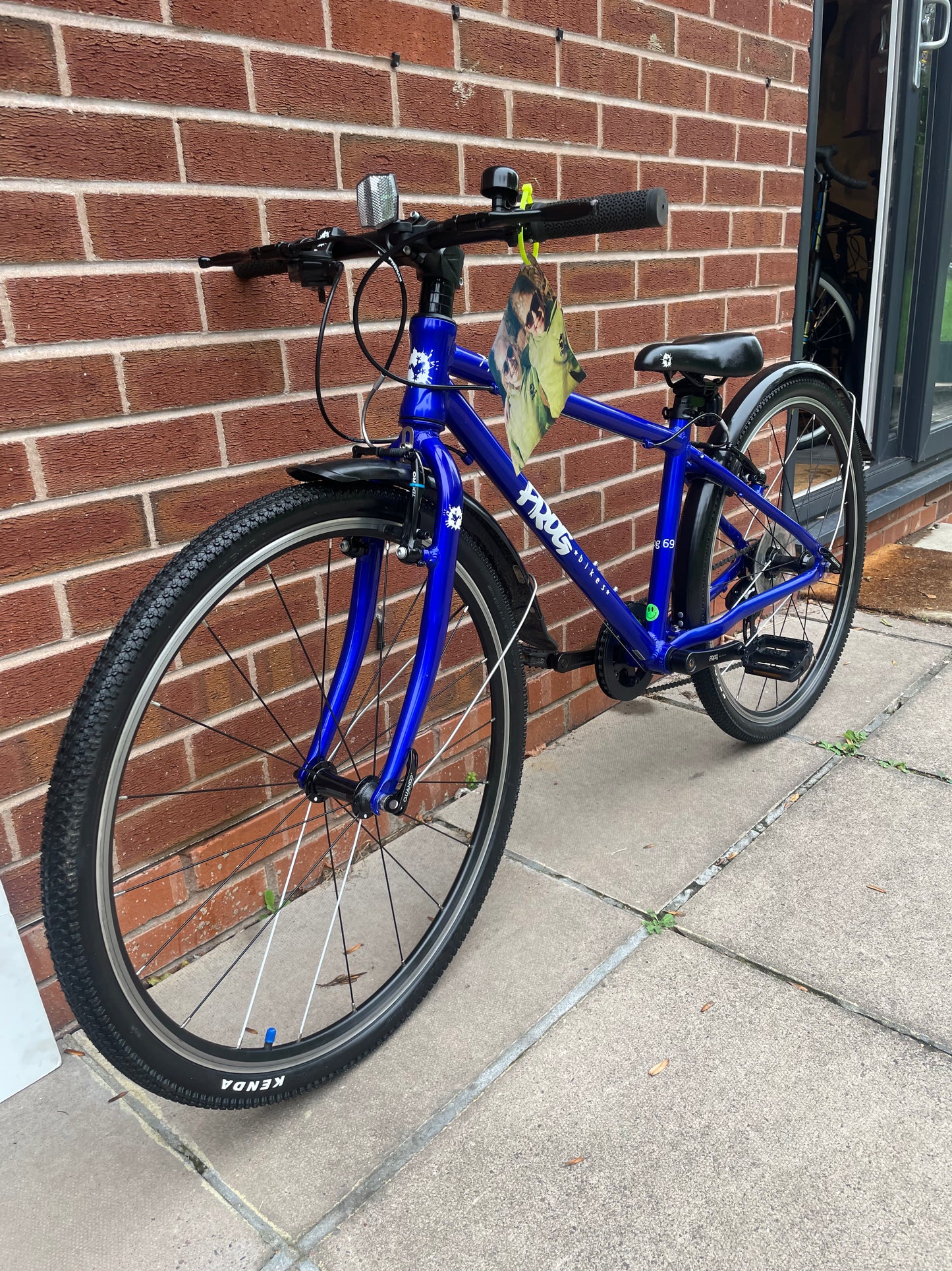 A Pre Loved Frog Bike For Sale, Electric Blue Frog 69, 26” wheels, 8 speed, V brakes, mudguards, very lightweight, nationwide delivery is available.