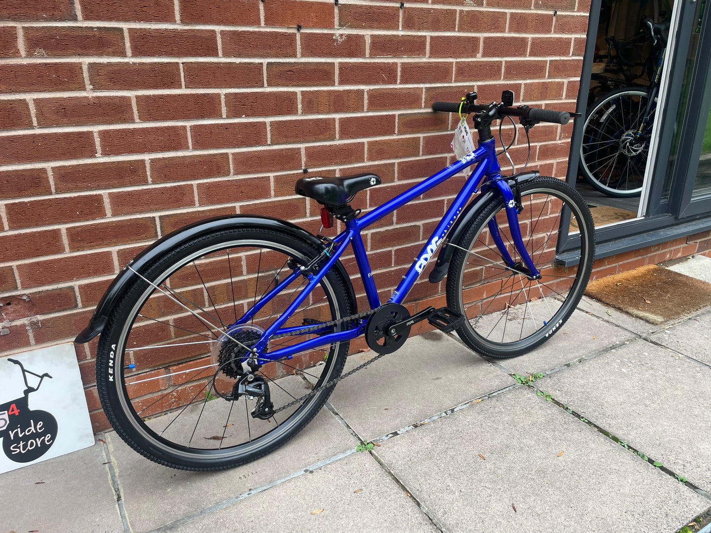 A Pre Loved Frog Bike For Sale, Electric Blue Frog 69, 26” wheels, 8 speed, V brakes, mudguards, very lightweight, nationwide delivery is available.