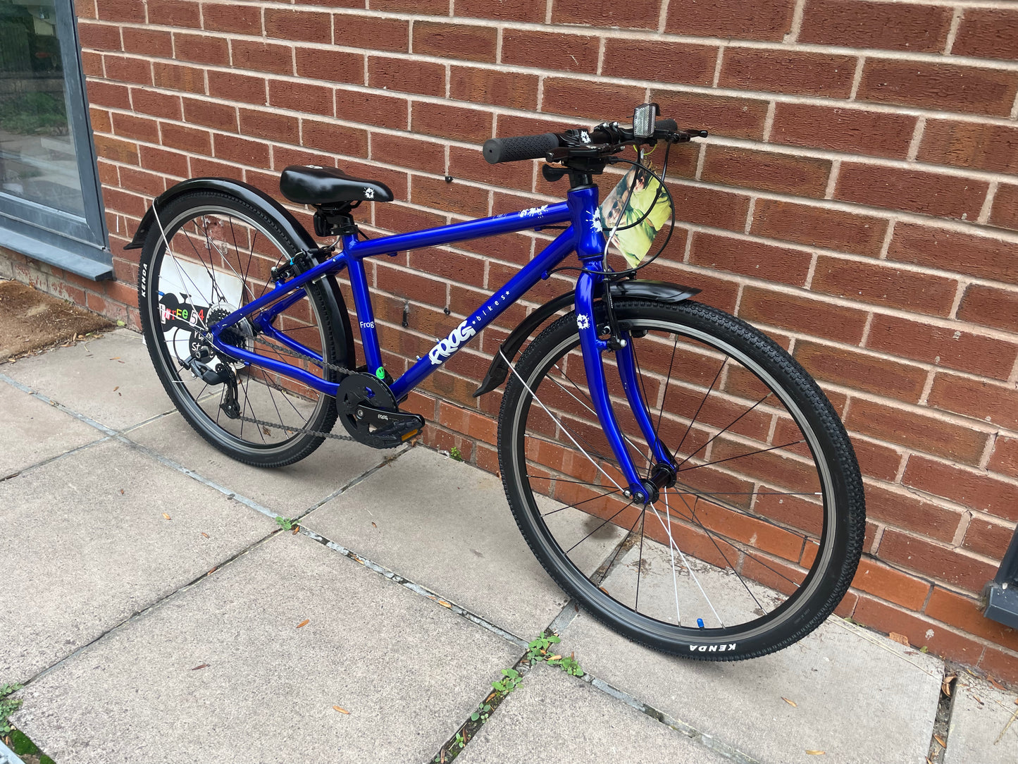 A Pre Loved Frog Bike For Sale, Electric Blue Frog 69, 26” wheels, 8 speed, V brakes, mudguards, very lightweight, nationwide delivery is available.